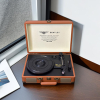 可打統編 賓利唱片機便攜式復古留聲機熱賣老式電唱機LP黑膠播放器藍牙音響