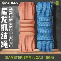 6mm Nylon Grab Knot Rope, Outdoor Climbing Speed Descent Exploration Hole Wear-Resistant Slow Descent Rope 10kn,P804