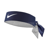 Nike 頭巾 Tennis Headband 男女款 頭帶 運動休閒 可調頭圍 網球 吸汗 藍 白 NTN0040-1OS
