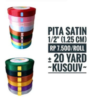 Pita Satin/Pita Saten/Pita Kain/Pita Kado/Pita Hampers/Pita Metalik Gold Silver 1/4"