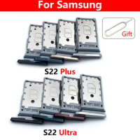 10 Pcs For Samsung S22 / S22 Plus / S22 Ultra Dual SIM Card Tray Slot Holder Adapter Socket Repair Parts