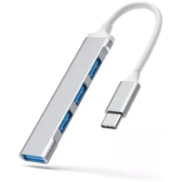 Aluminum 4Port USB 3.0 Hub USB Type C High Speed Splitter 5Gbps for Macbook Air IPad Pro Accessories Multiport 4USB 3.0 Adapter