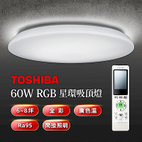TOSHIBA 星環60W美肌LED吸頂燈 LEDTWRGB16-06S 全彩高演色 6-8坪適用