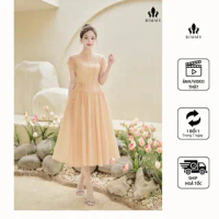 RIMMY - JUNA Dress Đầm dự tiệc sang trọng thiết kế cổ tròn cách điệu thanh lịch duyên dáng