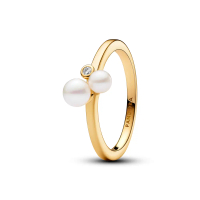 [14.04 - 16.04][CHÍNH HÃNG]Nhẫn Pandora Timeless Mạ Vàng 14K Đính Ngọc Trai Đôi