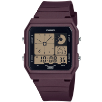 【CASIO 卡西歐】方形雙顯指針數位電子腕錶/咖(LF-20W-5A)