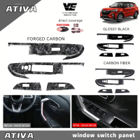 perodua ativa car door window Switch panel cover Silver piano black Carbon Fiber Interior accessorie