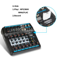 U6 Mini 6 Channel USB Audio Mixer Console with Wireless Connection Audio Mixing Console DJ Audio Mixer Controller