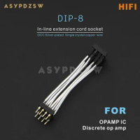 HIFI OCC Silver-plated Single crystal copper wire DIP-8 PIN In-line extension cord socket For OPAMP IC Discrete op amp