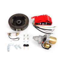 Electric Start Kit Starter Motor Flywheel Switch For Honda GX240 8HP/GX270 9HP Car Accessory