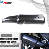 For YAMAHA XMAX 300 XMAX 250 Carbon Fiber Exhaust Pipe Guard Protection Cover Protector Heat Shield Parts Accessories
