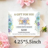 Custom Floral Gift Certificate Card, Delicate Gift Voucher Card, Modern Gift Certificate A Gift for You Card