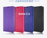 Nokia 3.4冰晶隱扣側翻皮套 典藏星光側翻支架皮套 可站立 可插卡 站立皮套 書本套 側翻皮套 手機殼 殼