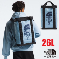 【The North Face】大Logo 26L多功能日用減壓雙肩背包/書包_3KYF-XOI 鋼鐵藍 N