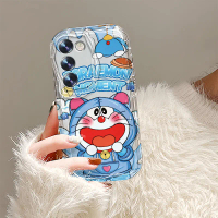 Sarung Telefon Bimbit, Untuk VIVO Y100 4G dan 5G, Kucing Biru Doraemon, Corak Ilustrasi Abstrak Come