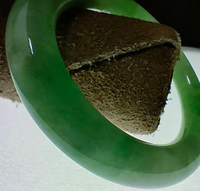 滿果綠翡翠手鐲 #55 (55mm) - 人養玉三年，玉養人一生.平安富貴 天然翡翠緬甸玉A貨