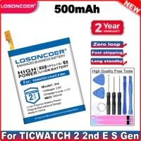 LOSONCOER 500mAh Good Quality Battery SP372728SE For TICWATCH 2 2nd Gen for TICWATCH E for TICWATCH S Replacement Battery