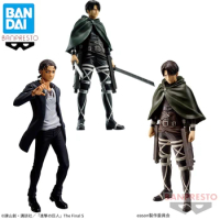 In Stock Original Banpresto Attack On Titan Figure Eren Jaeger Levi Ackerman Figure Anime Genuine Model Toy