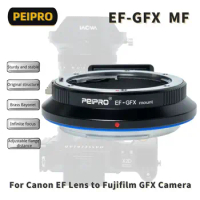 PEIPRO EF-GFX MF Lens Mount Adapter Converter Compatible with Canon EF Lens to Fujifilm GFX Mount Camera GFX100S GFX100 50R 50S