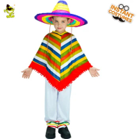 Kids Mexican Rainbow Costume Outfits Fancy Dress Up Halloween Cosplay Mexico Costumes for Unisex Child