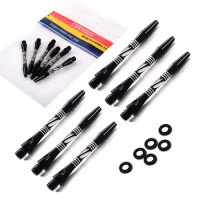 CUESOUL 6 Pieces Aluminum Black Dart Shaft With O'rings DS-008