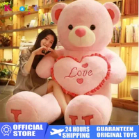 100cm Big I LOVE YOU Teddy Bear Plush Toy Lovely Huge Stuffed Soft Bear Doll Lover Bear Kids Valentine's Day Gift For Girlfriend
