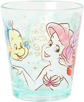小禮堂 迪士尼 小美人魚 無把塑膠杯 透明杯 壓克力杯 兒童水杯 300ml (綠 對看)