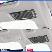 For BMW 5 Series G30 2018-2022 Accessories Carbon Fiber Interior Car Rear Vanity Mirror Panel Trim Cover Frame Decor Stickers