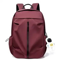 MND Tas Ransel Backpack Sekolah / Kuliah / Tas Ransel Laptop 13 - 15.6 Inch MERAH MAROON