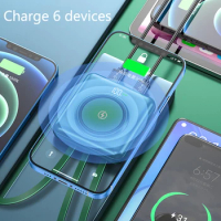 Mini Power Bank 20000mAh Qi Wireless Charger for iPhone 14 12 Samsung Portable External Battery Pack Powerbank with USB C Cable