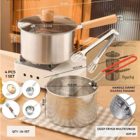 Panci penggorengan deep fryer besar ukuran 20cm gagang kayu / multifryer deep fryer pot penggoreng k