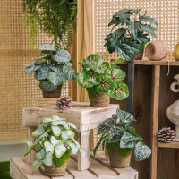 1 PCS Creative Mini Potted Plant Durable Plastic Artificial Plants Simple Vivid Simulation Green Plants