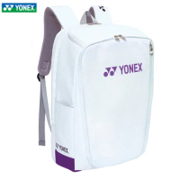 Genuine YONEX PU Leather Racket Bag Thicken Tennis Backpack Comfortable Waterproof 6-8pcs Racquets Large Badminton Bag for Match