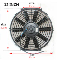 Automobile air conditioner cooling fan 12 inch,80W 120W 12V/24V,Air conditioning electric fan 12 inch