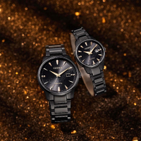 CITIZEN 星辰 光動能情侶手錶 對錶 送禮推薦-銀河黑 BM7595-89E+EW2595-81E