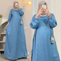 DP DRES PANJANG XL LD110cm Dress Panjang Kain Katun Rayon Viscose Premium Lembut Adem Nyaman Motif E