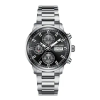 Reef Tiger men chronograph watch,mens automatic watches 100m waterproof self wind mechanical wristwatch sapphire mirror luxury