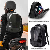 Expandable Motorcycle Rider Backpack Hard Shell Motocross Full Helmet bag Men 17 Inch Laptop Moto Travel Business Backpacks