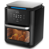 12L Electric Air Fryer Deep Fryers Oil Free Oven Toaster Visual LCD Touch Screen Convection Oven Chicken Air Fryer
