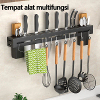 Rak pisau dinding Dapur Stainless Steel Rak Gantung Dapur Multifungsi Rak Tempel Tanpa Bor/Rak sendo