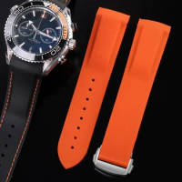 Rubber Silicone Watch Bands For Omega Seamaster 300 speedmaster Strap Brand Watchband blue black orange 20mm 21mm 22mm