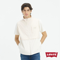 【LEVIS 官方旗艦】男款 鋪棉背心外套 / 拉鍊穿脫 / 運動Logo 牛奶白 熱賣單品 A5638-0002