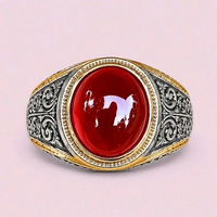 Batu cincin merah delima geser gambar