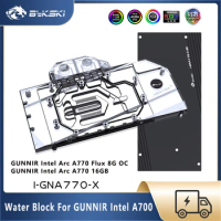 Bykski GPU Block For GUNNIR Intel Arc A770 Flux 8G OC / 16G, Video Card Water Cooling Cooler Custom Copper Radiatior, I-GNA770-X