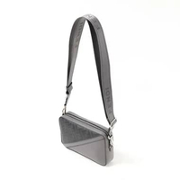 Tas FENDI FF DIAGONAL BLACK GREY CROSS BODY SHOULDER BAG 100% ORIGINAL 22X15X4CM
