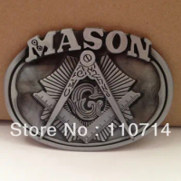 Pewter Mason belt buckle with pewter finish SW-125 suitable for 4cm wideth belt free shipping