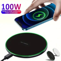 100W Wireless Charger Pad for iPhone 15 14 13 12 Pro Max 8 X Samsung S21 S20 S10 Xiaomi Induction Fast Charging Docking Station