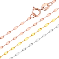 Pure 18K Yellow Gold Necklace Chain AU750 Gold Link Chain Necklace Stamp AU750