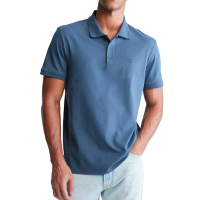 【Calvin Klein 凱文克萊】2023男時尚字母刺繡靛藍色寬鬆版Polo衫-網(預購)