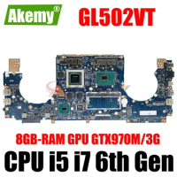 Mainboard For ASUS S5VT GL502VT G502VTLaptop Motherboard I5-6300HQ I7-6700HQ GTX970M/3G 8GB-RAM MAIN BOARD TEST OK